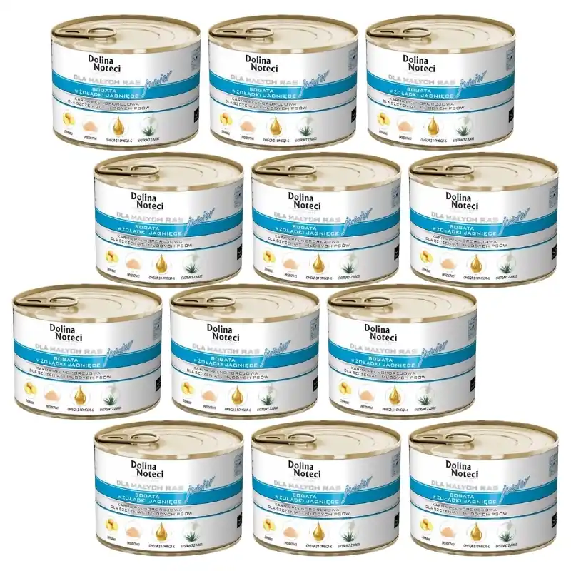 Dolina Noteci Premium for Small Breeds Junior báránypecsenyében gazdag Junior 12x185g Outlet