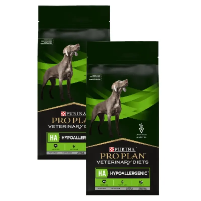Kedvezményes ár PRO PLAN Veterinary Diets HA Hypoallergenic száraz kutyatáp 2x7 kg