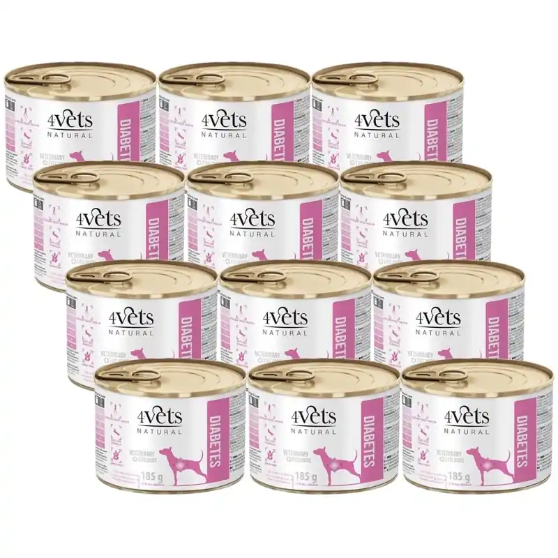 4Vets Cukorbetegség Kutyaeledel 12x185g Újdonság