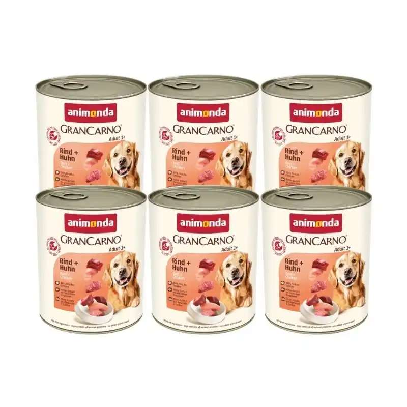 Animonda GranCarno Adult Kutya Marha + Csirke 6x800g Azonnali szállítás