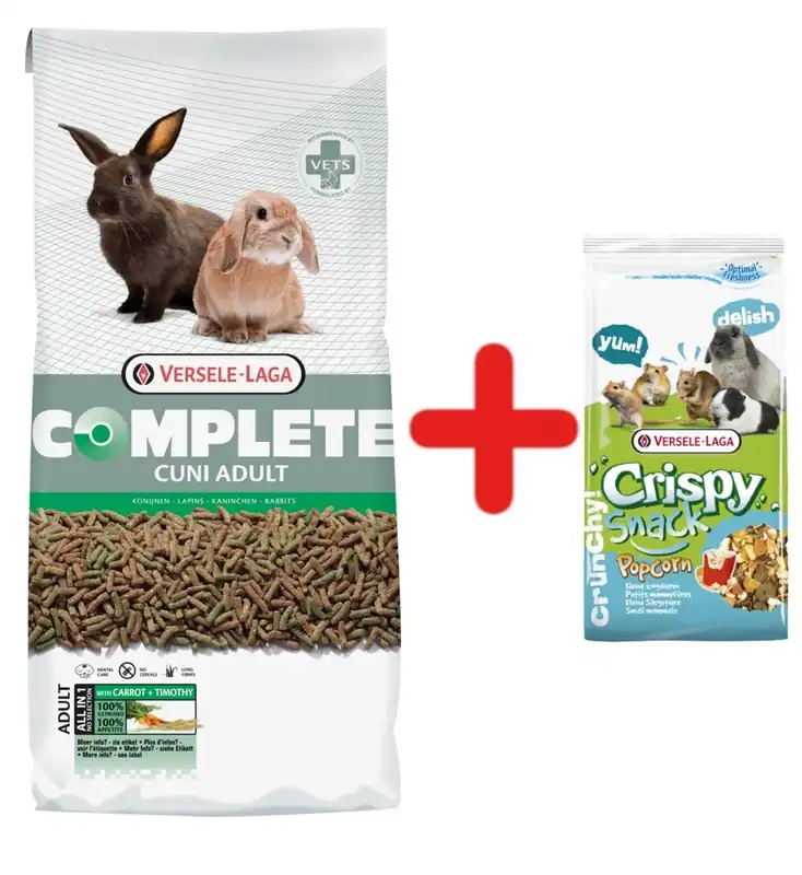 Versele-Laga Cuni Adult Complete 8kg + VERSELE LAGA Snack Popcorn 650g - kiegészítő keverék popcornnal rágcsálóknak Ajánlat