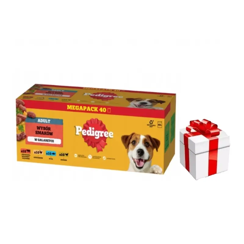 PEDIGREE Adult tasak 40x100 g - Vegyes ízek zselében - teljes értékű nedves eledel zselében felnőtt kutyáknak + Meglepetés A Kutyádnak Ingynes Kihagyhatatlan ajánlat