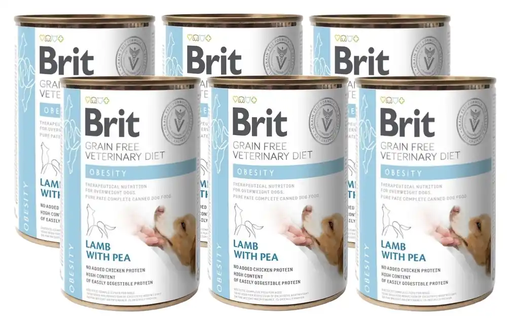 Brit Grain Free Veterinary Diet Dog Obesity bárány és borsó 6x400g Kedvezmény