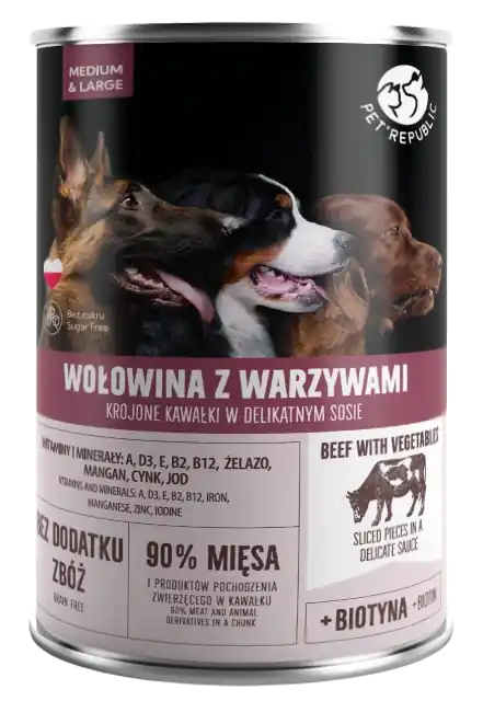 PetRepublic darabok marhahússal és zöldségekkel 1250g Újdonság