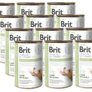 Korlátozott ajánlat Brit Grain Free Veterinary Diet Dog Diabetes bárányhús és borsó 12x400g