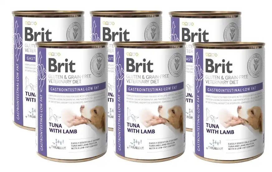 Nézd meg most BRIT GF Veterinary Diets Dog Gastrointestinal Low Fat 6x400g- nedves eledel kutyák számára