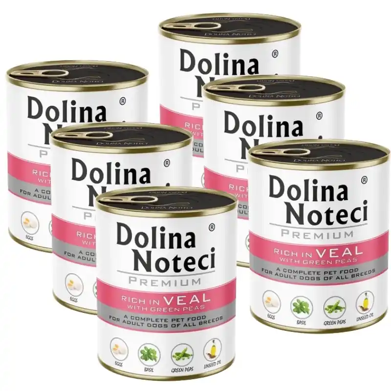Dolina Noteci PREMIUM gazdag borjúhús zöldborsóval 6x800g Prémium