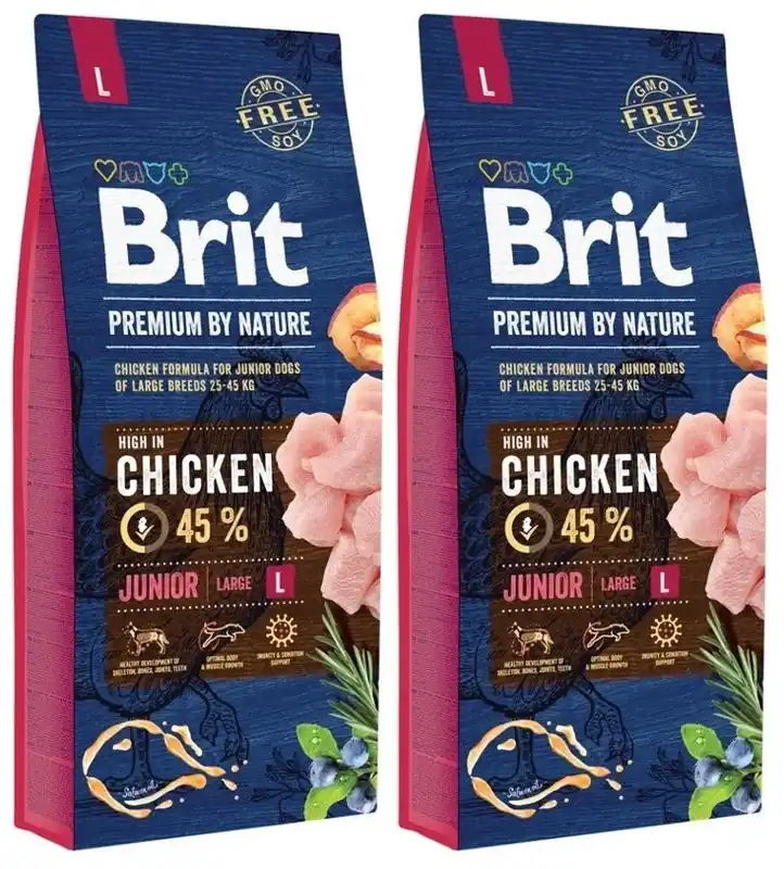 Brit Premium By Nature Junior L csirkével 2x15kg Outlet