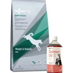 TROVET WRD Weight & Diabetikus kutyáknak 12.5 kg + LAB V Lazacolaj kutyáknak és macskáknak 1000ml Biztonságos fizetés