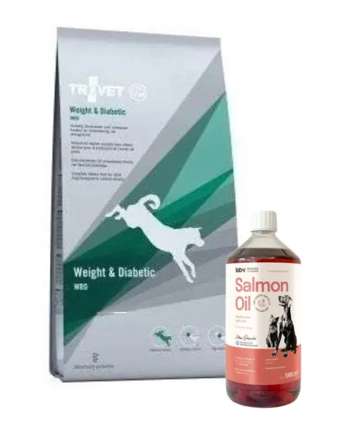 TROVET WRD Weight & Diabetikus kutyáknak 12.5 kg + LAB V Lazacolaj kutyáknak és macskáknak 1000ml Biztonságos fizetés