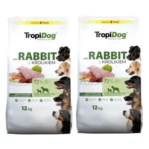 TROPIDOG Premium felnőtt közepes és nagytestű fajták nyúlban és rizsben gazdag 2x12kg Népszerű