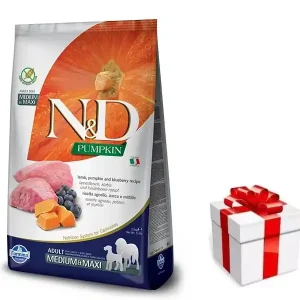 Bestseller Farmina N&D Tök Gabonamentes kutyáknak LAMB & BLUEBERRY ADULT MEDIUM & MAXI 12kg + MEGLEPETÉS A KUTYÁDNAK