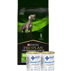 Nézd meg most PRO PLAN Veterinary Diets HA Hypoallergenic 11 kg + ENZO VET Hipoallergén diéta pulykával kutyáknak 2x400g