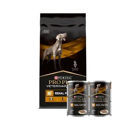 Legkelendőbb PRO PLAN Veterinary Diets NF Renal Function Száraz kutyatáp 12kg + 2xPRO PLAN Veterinary Diets NF Renal Function nedves kutyatáp mousse 400g