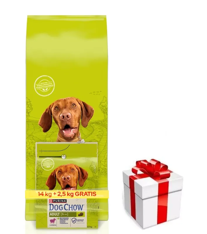Biztonságos fizetés PURINA Dog Chow Adult Bárány 16,5kg (14kg+ 2,5kg GRATIS!!) + MEGLEPETÉS A KUTYÁDNAK
