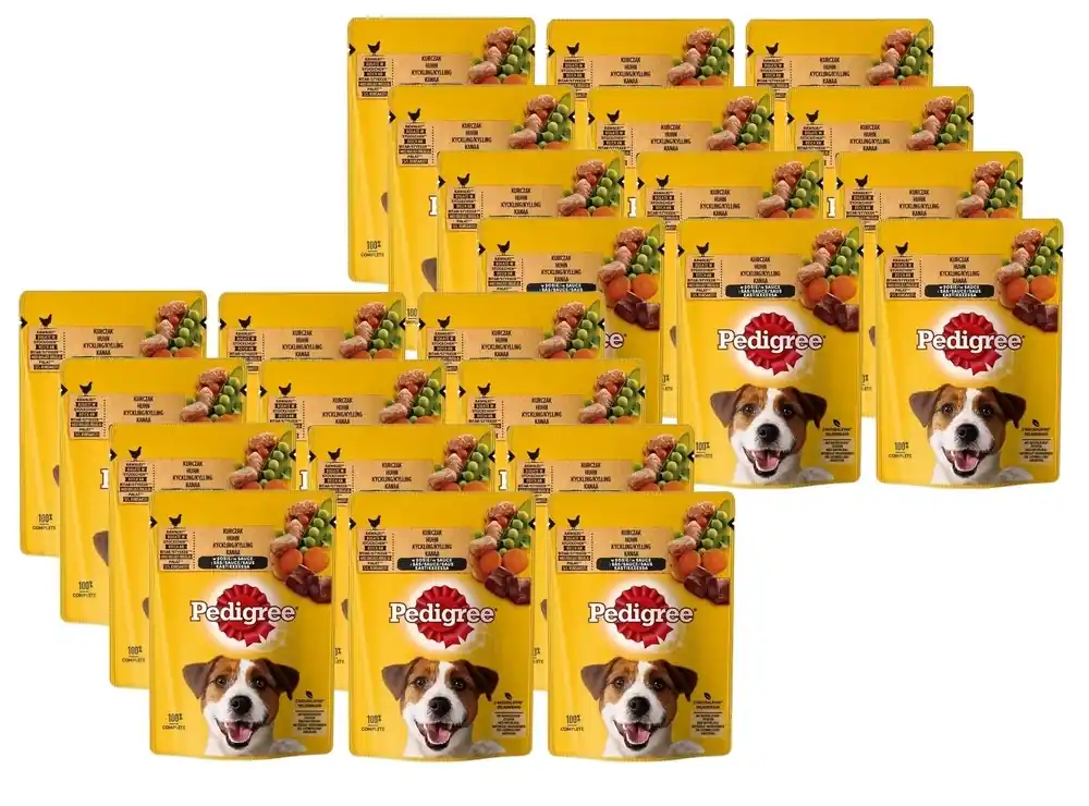 Nézd meg most Pedigree Nedvestáp felnőtt kutyáknak csirkével és zöldséggel szószban 24x100g