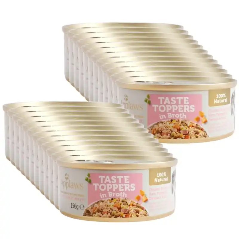 Applaws Taste Toppers Natural nedves kutyaeledel csirke sonkával és zöldséggel 24x156g Szuper ajánlat
