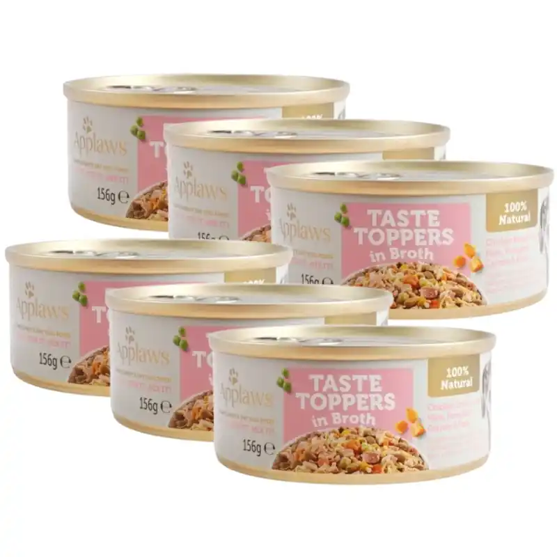 Vásárlói kedvenc Applaws Taste Toppers Natural nedves kutyaeledel csirke sonkával és zöldséggel 6x156g