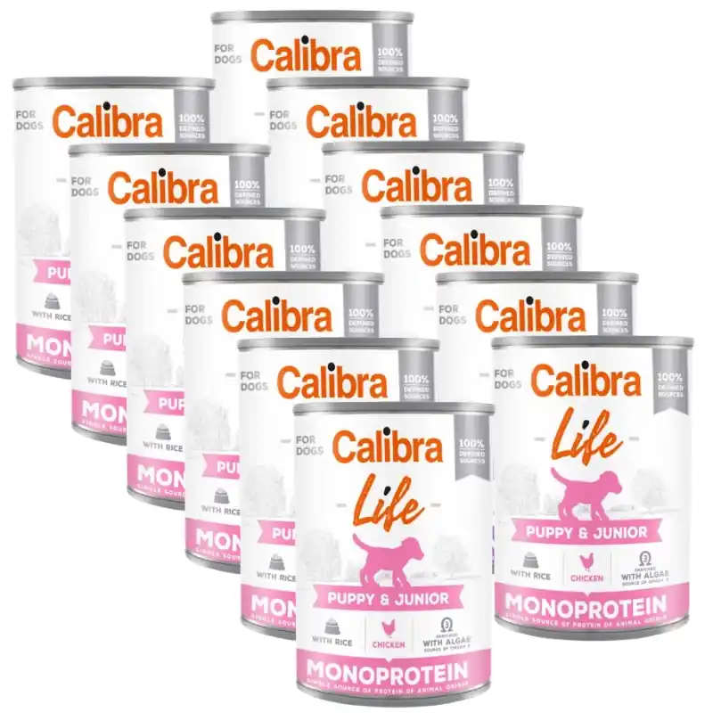 Legkelendőbb CALIBRA Dog Life Puppy & Junior Csirkés 12x400g