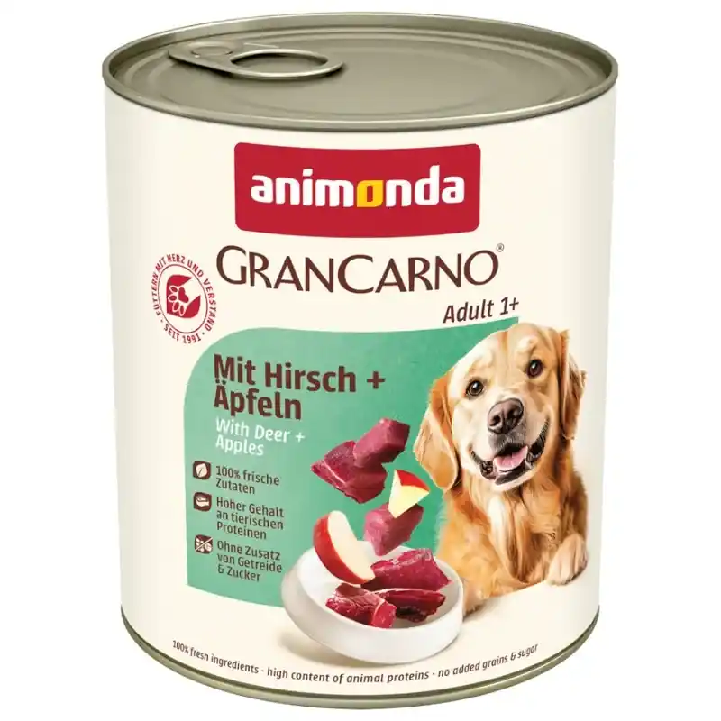 Vedd meg online ANIMONDA GranCarno Felnőtt kutya íz Szarvas + Alma 12x800g