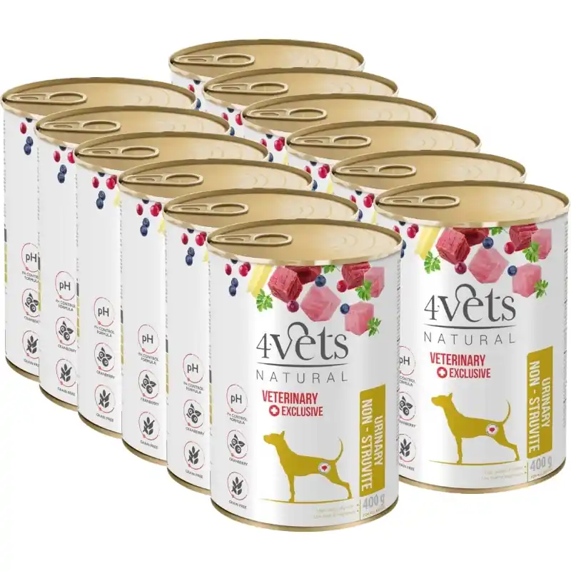 Kihagyhatatlan ajánlat 4Vets Kutya vizelet Non-struvite 12x400g