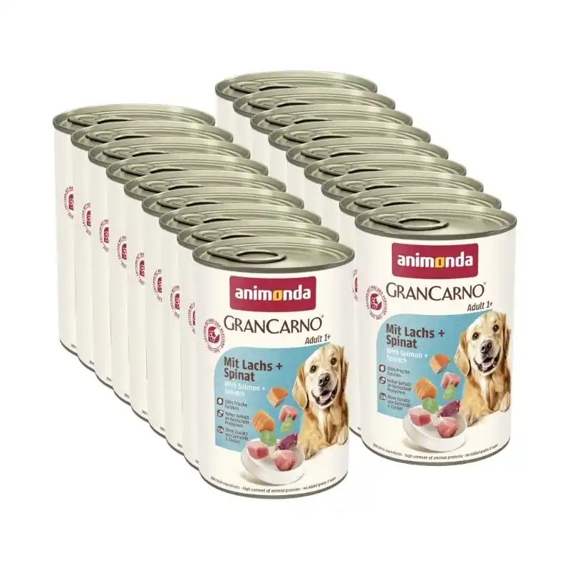 ANIMONDA GranCarno Adult kutya ízesítés Lazac + Spenót 18x400g Gyors kiszállítás