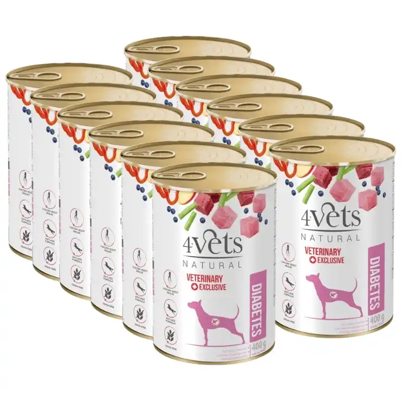 Biztonságos fizetés 4Vets Kutya cukorbetegség 12x400g