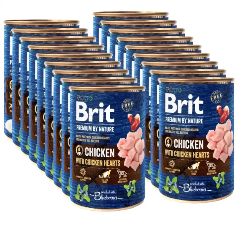 Ajánlat Brit Premium By Nature csirke csirkeszívvel 18x400g