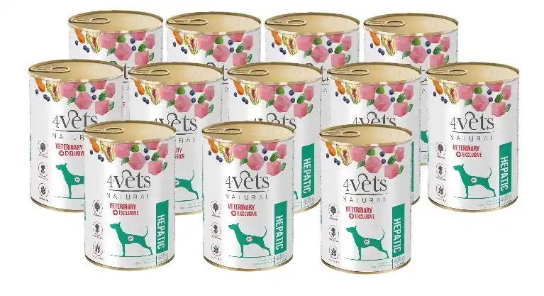4Vets Hepatic kutyák számára 12x400g Árcsökkenés