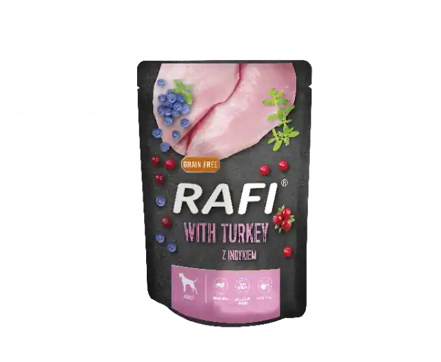 Prémium Rafi pulykával kutyáknak - tasak 300g (fekete csomag)