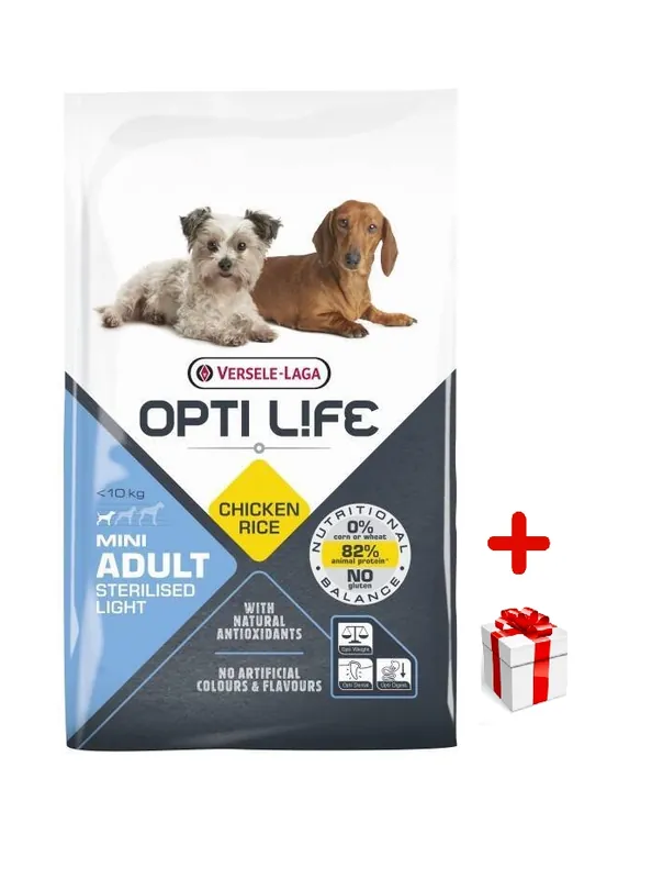 Versele-Laga Opti Life Adult Light Mini csirke rizzsel 7,5kg + MEGLEPETÉS A KUTYÁDNAK Akció