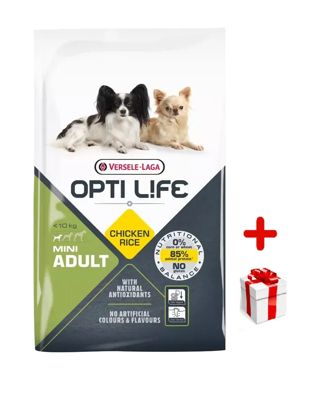 Alacsony ár Versele-Laga Opti Life Adult Mini csirke rizzsel kistestű fajták számára 7,5kg + MEGLEPETÉS A KUTYÁDNAK