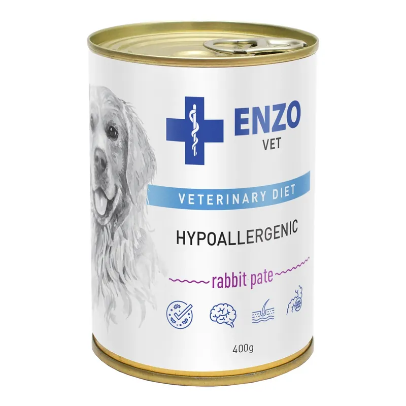 ENZO VET hipoallergén táp nyúllal kutyáknak 400g Gyors kiszállítás