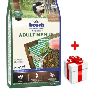 BOSCH Adult Menue Baromfi 3kg + MEGLEPETÉS A KUTYÁDNAK Exkluzív ajánlat