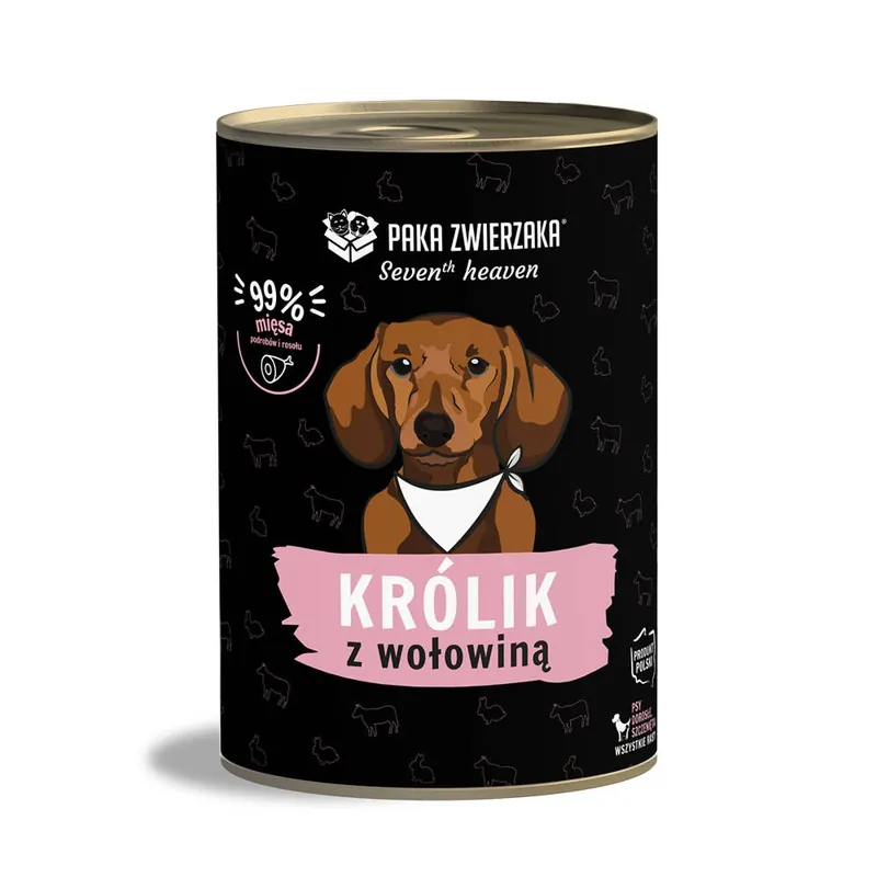 Kedvezményes ár Paka Zwierzaka - Hetedik mennyország - Nyúl és marhahús 400g
