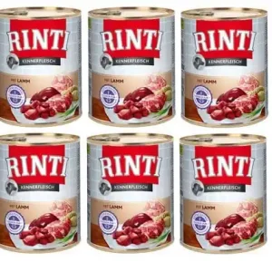 Szuper ajánlat Rinti Kennerfleisch nedves kutyaeledel - bárány 6x800g