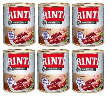 Szuper ajánlat Rinti Kennerfleisch nedves kutyaeledel - bárány 6x800g