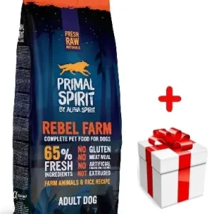 Azonnal elérhető PRIMAL SPIRIT 65% Rebel Farm 12kg + MEGLEPETÉS A KUTYÁDNAK