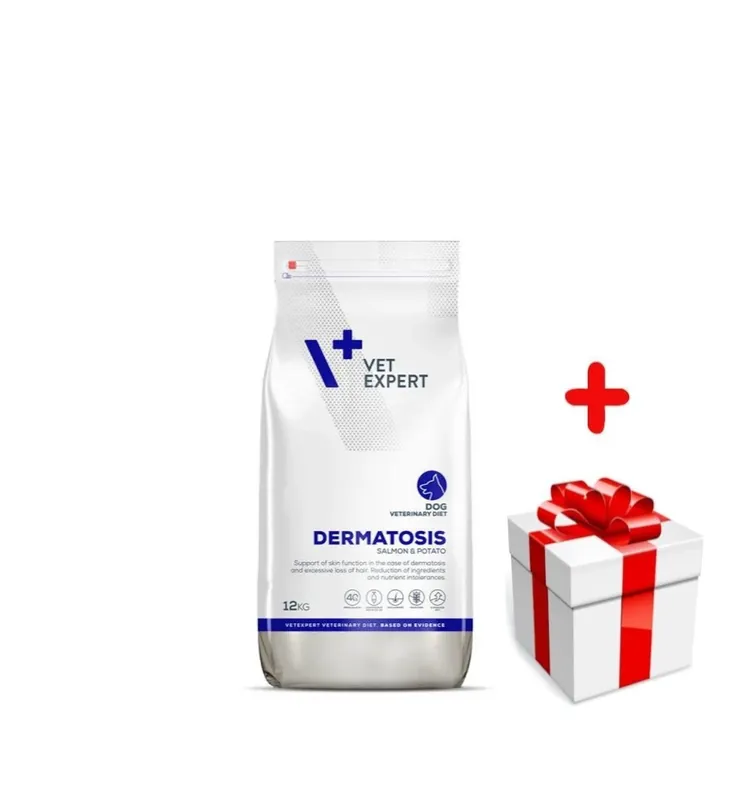 Kedvezmény VETEXPERT Veterinary Diet Dog Dermatosis lazac burgonya 12kg + MEGLEPETÉS A KUTYÁDNAK