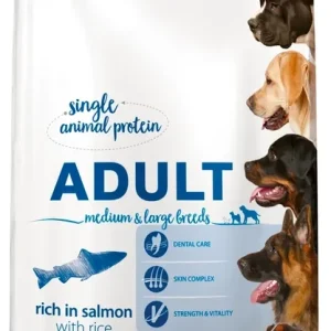 Végkiárusítás Tropidog Premium Adult Adult Medium & Large Breeds lazac rizzsel 2x12kg