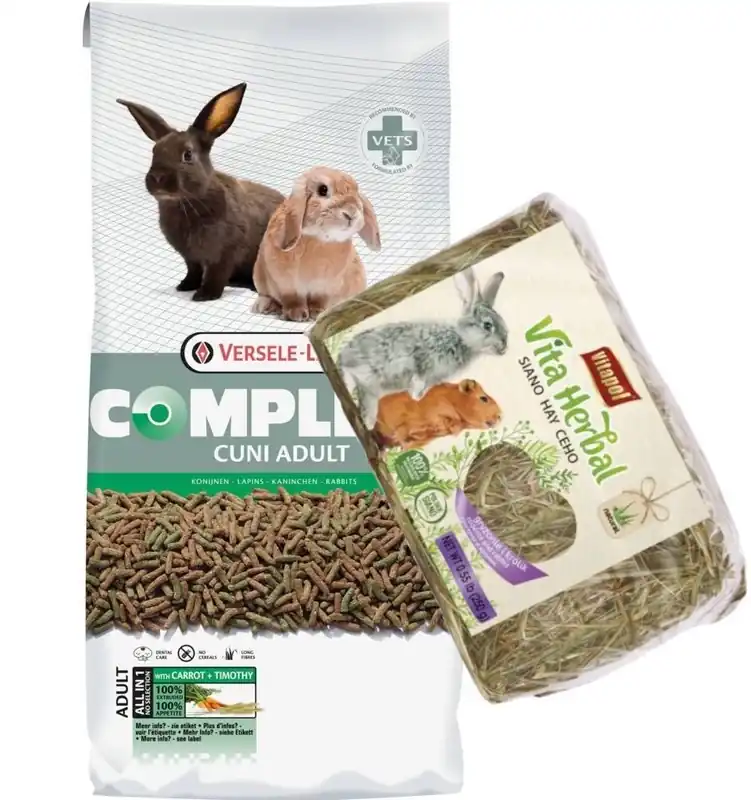 Prémium Versele-Laga Cuni Adult Complete 8 kg + szénával rágcsálóknak 250 g