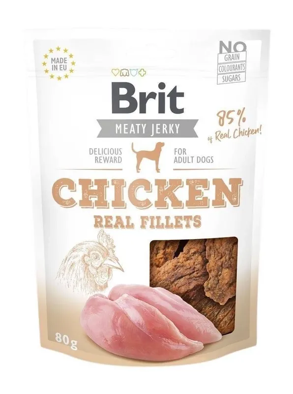 BRIT Jerky Snack csirkemell filé 80 g Expressz szállítás