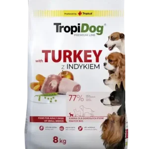 Tropidog Premium Adult Small Breeds pulykával és rizzsel 8kg Legkelendőbb