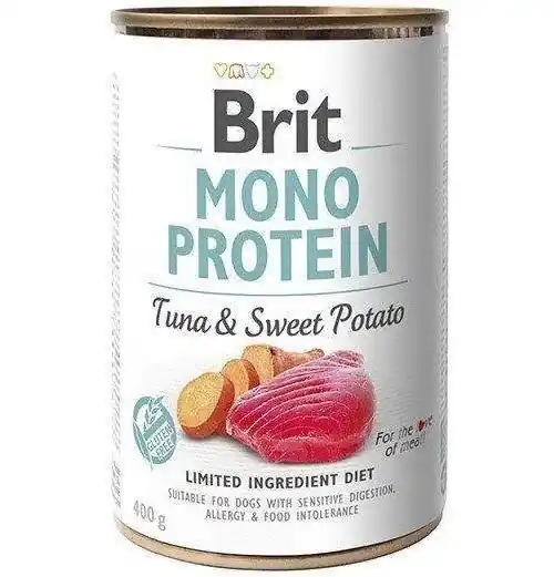 Alacsony ár Brit Mono Protein Tonhal és édesburgonya 400 g