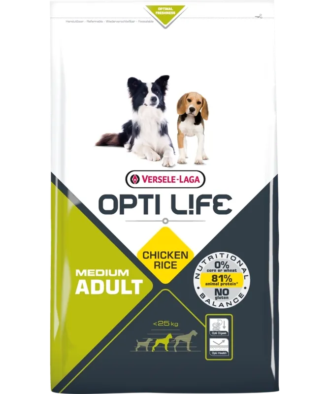 Versele-Laga Opti Life Adult Medium csirke és rizs 12,5 kg Ajánlat