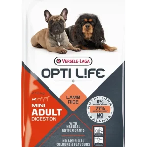 Szuper akció Versele-Laga Opti Life Adult Digestion Mini bárány rizzsel 7, 5kg