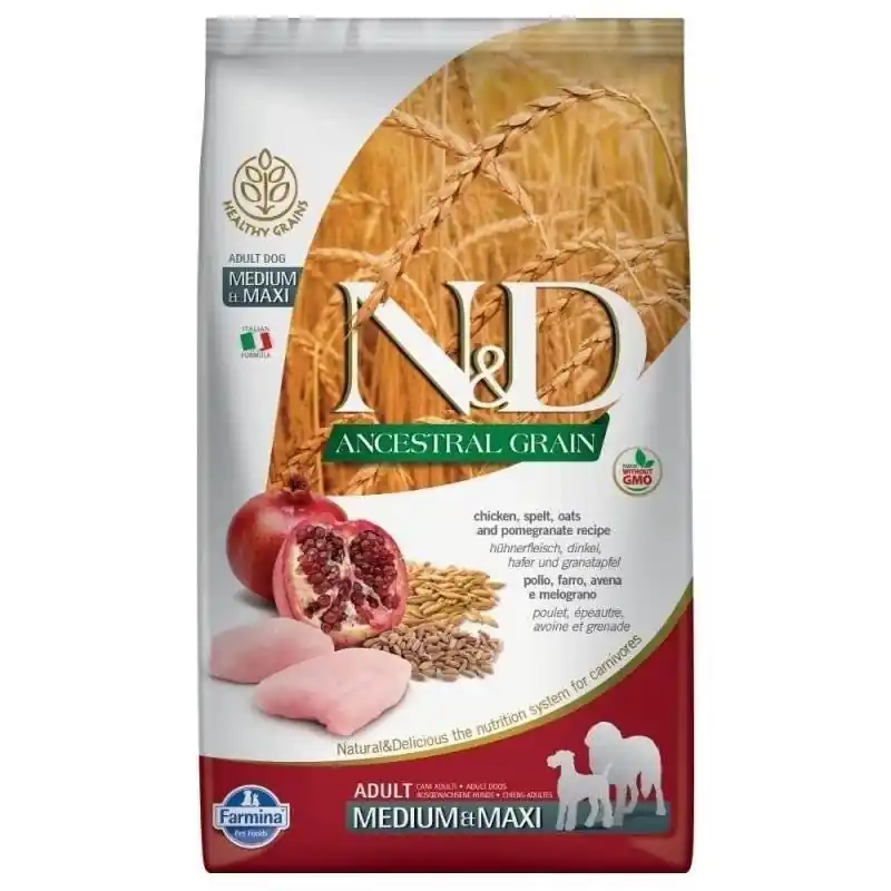 Farmina N&D Ancestral Grain Canine Adult Medium & Maxi Csirke és gránátalma 12 kg Csak ma