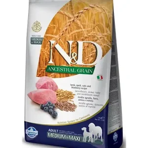 Biztonságos fizetés Farmina N&D Ancestral Grain Canine Adult Medium & Maxi Lamb & Blueberry 12 kg