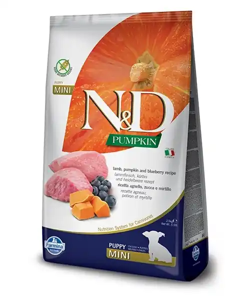 Farmina N&D Pumpkin Grain Free Canine Puppy Mini Lamb & Blueberry 2,5 kg Vedd meg most