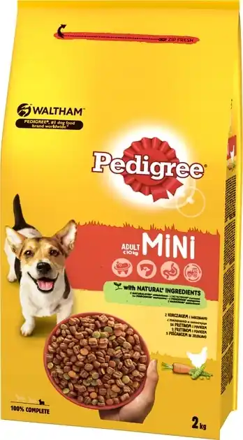 PEDIGREE Adult 2,6 kg (kicsi fajták) – száraz kutyaeledel csirkével és zöldségekkel Prémium